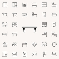 Poster - round table glyph icon. Furniture icons universal set for web and mobile