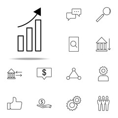 data up arrow icon. business icons universal set for web and mobile