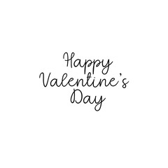 Wall Mural - Happy Valentines Day. Typography poster. Handwritten calligraphy text. Greeting card isolated on white background.