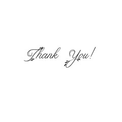 Wall Mural - Thank You handwritten inscription. Hand drawn lettering. Thank You calligraphy. Thank you card. Vector illustration isolated on white.