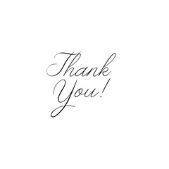 Wall Mural - Thank You handwritten inscription. Hand drawn lettering. Thank You calligraphy. Thank you card. Vector illustration isolated on white.