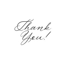 Wall Mural - thank you handwritten inscription. hand drawn lettering. thank you calligraphy. thank you card. vect