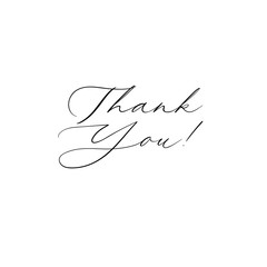 Wall Mural - thank you handwritten inscription. hand drawn lettering. thank you calligraphy. thank you card. vect