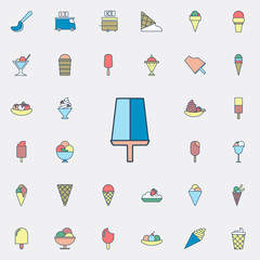 Poster - ice cream on stick colored dusk style icon. Ice cream icons universal set for web and mobile