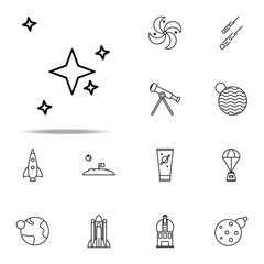 Poster - stars icon. Cartooning space icons universal set for web and mobile