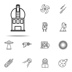 Poster - observatory icon. Cartooning space icons universal set for web and mobile