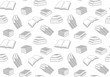 © Katsiaryna - Seamless pattern with open and closed books. Vector background