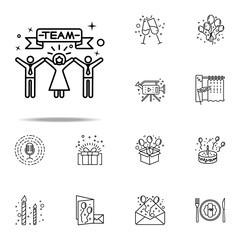 Poster - congratulations from friends dusk style icon. Birthday icons universal set for web and mobile