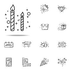 Poster - candles dusk style icon. Birthday icons universal set for web and mobile