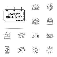 Poster - birthday signboard dusk style icon. Birthday icons universal set for web and mobile