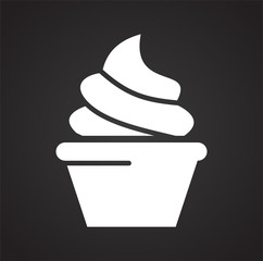 Poster - Cake icon on black background for graphic and web design, Modern simple vector sign. Internet concept. Trendy symbol for website design web button or mobile app