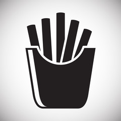 Poster - French fries icon on white background for graphic and web design, Modern simple vector sign. Internet concept. Trendy symbol for website design web button or mobile app