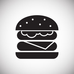 Poster - Burger icon on white background for graphic and web design, Modern simple vector sign. Internet concept. Trendy symbol for website design web button or mobile app
