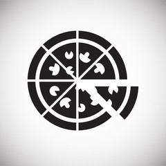Poster - Pizza icon on white background for graphic and web design, Modern simple vector sign. Internet concept. Trendy symbol for website design web button or mobile app