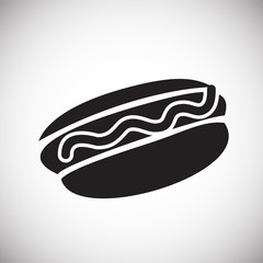 Poster - Hot dog icon on white background for graphic and web design, Modern simple vector sign. Internet concept. Trendy symbol for website design web button or mobile app