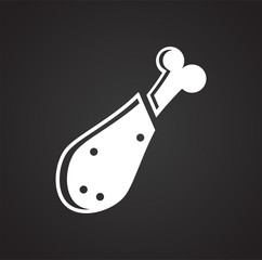 Poster - Fried chicken icon on black background for graphic and web design, Modern simple vector sign. Internet concept. Trendy symbol for website design web button or mobile app