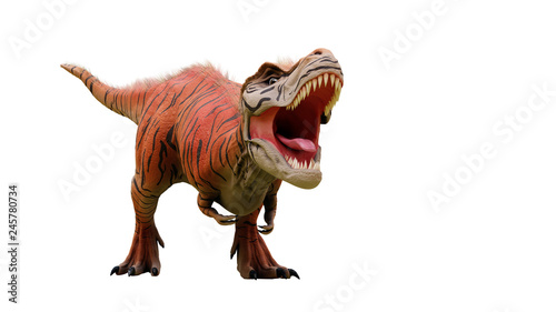 Cuadros en Lienzo Tyrannosaurus rex, T-rex dinosaur from the Jurassic period (3d dino illustration