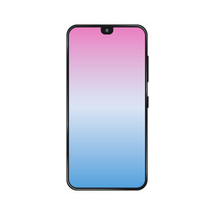 Poster - Black smartphone with empty touch screen, new model - vector