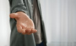 Man giving hand to somebody, closeup. Help and support concept
