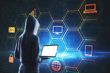 Aufkleber - Hacking and criminal concept