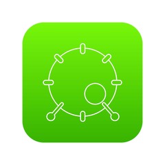 Poster - Drum icon green vector isolated on white background