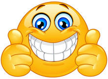 Vector clip art of happy smiley with big teeth | Free SVG