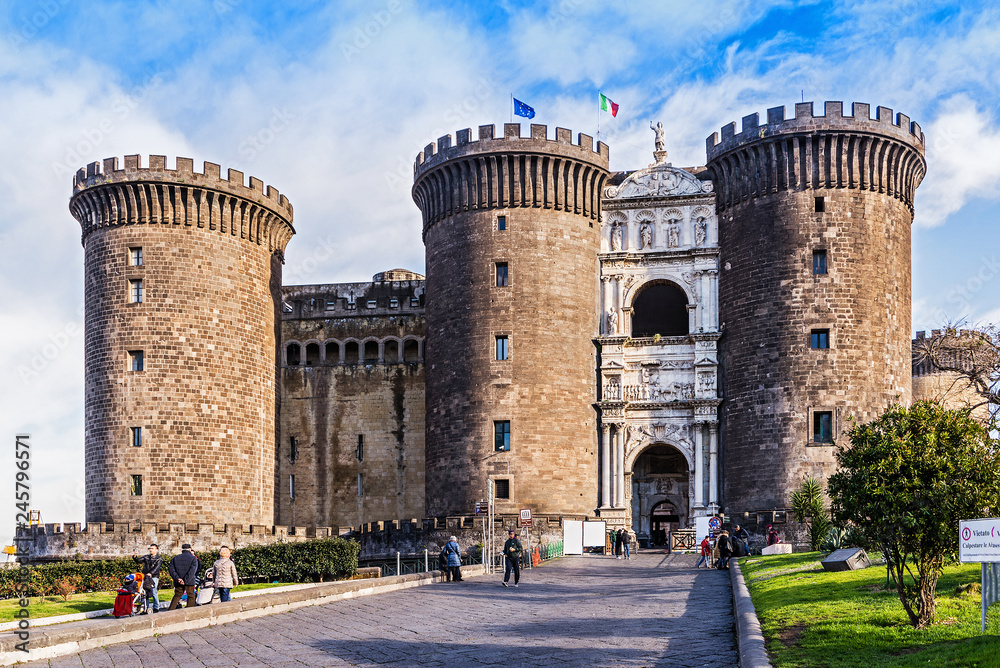 Castel Nuovo, Neapel - obrazy, fototapety, plakaty 