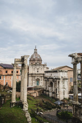 Wall Mural - Ruins of the Roman Forum at Palatino hill in Roma, Italy