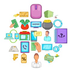 Poster - Currency icons set. Cartoon set of 25 currency vector icons for web isolated on white background