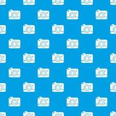 Poster - Photo camera pattern vector seamless blue repeat for any use