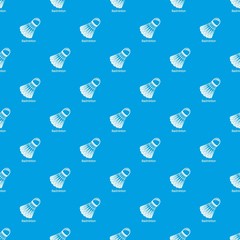 Poster - Badminton pattern vector seamless blue repeat for any use