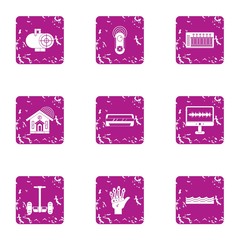 Poster - Futurism icons set. Grunge set of 9 futurism vector icons for web isolated on white background