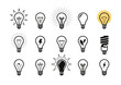Lightbulb icon set. Light bulb, electricity, energy symbol or label. Vector illustration