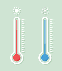 Wall Mural - Thermometer icon. Flat style - stock vector.
