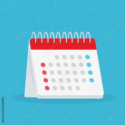 Desk Calendar Us Version Flat Style Stock Vector Buy This