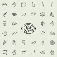 Poster - donut icon. Fast food icons universal set for web and mobile