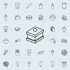 Poster - small piece of baked icon. Fast food icons universal set for web and mobile