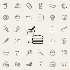 Poster - fast food icon. Fast food icons universal set for web and mobile