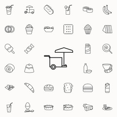 Aufkleber - bench on wheels icon. Fast food icons universal set for web and mobile