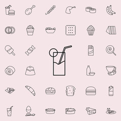 Aufkleber - juice with straw icon. Fast food icons universal set for web and mobile