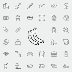 Poster - sausages icon. Fast food icons universal set for web and mobile