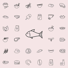 Aufkleber - a fish icon. Food icons universal set for web and mobile