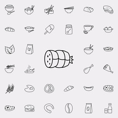 Poster - boiled sausage icon. Food icons universal set for web and mobile