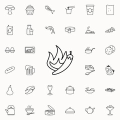 Poster - hot peppers icon. Food icons universal set for web and mobile