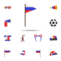 Poster - fan flag icon. Russian Fan atributs icons universal set for web and mobile