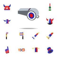 Aufkleber - fan whistle flag fan whistle icon. Russian Fan atributs icons universal set for web and mobile