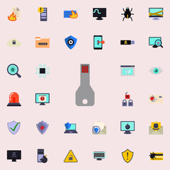 Aufkleber - flash card icon. Virus Antivirus icons universal set for web and mobile