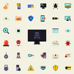 Aufkleber - infected computer icon. Virus Antivirus icons universal set for web and mobile