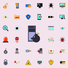 Aufkleber - bomb in the computer icon. Virus Antivirus icons universal set for web and mobile