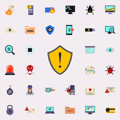 Poster - exclamation point icon. Virus Antivirus icons universal set for web and mobile